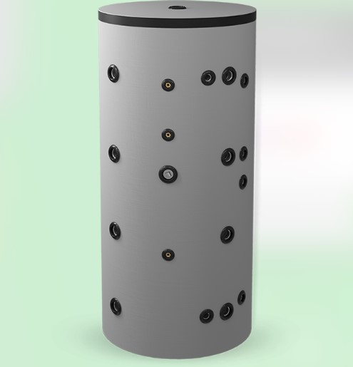 Буферен съд 500 литра ЕЛДОМ с 3 серпентини две черни и една неръждаема серпентина, неемайлиран водосъдържател