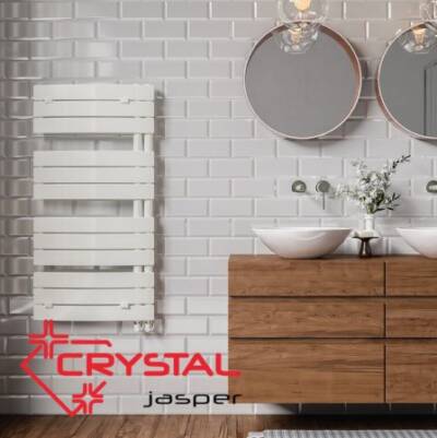 Алуминиева лира за баня Crystal JASPER, 500 W, 1080×550 mm, бяла - Image 2