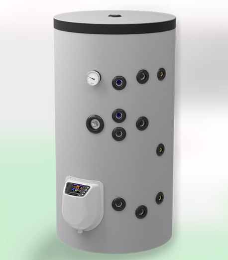 Комбиниран бойлер за подов монтаж 150 литра 2 серпентини, ел. управление неръждаем водосъдържател, 3 kW